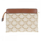Celine Small Travel 10 C762 djp.01 ta Pouch Polyurethane Leather White — view 3