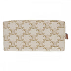 Celine Small Travel 10 C762 djp.01 ta Pouch Polyurethane Leather White — view 5