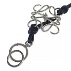 Loewe Anagram Charm Key Holder Calf Palladium Black — view 2