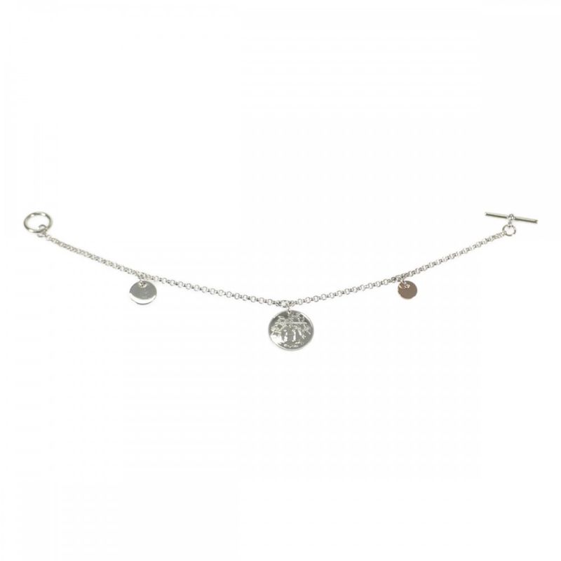 Hermes Ex Libris Breath PM B 00 sh Bracelet 18K Pink Gold Silver Ag1000 — view 3