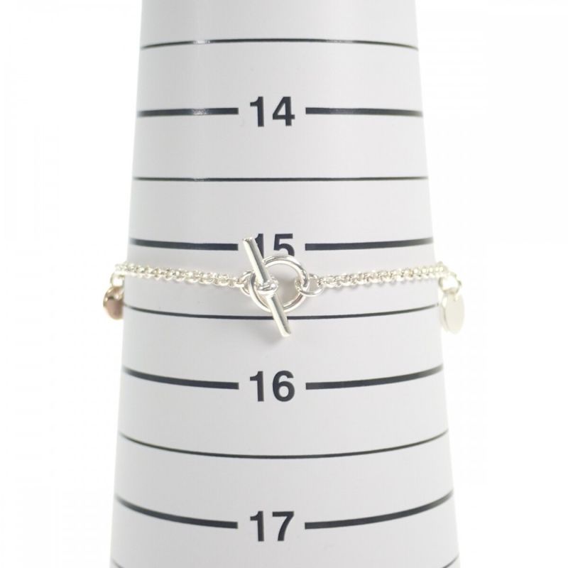 Hermes Ex Libris Breath PM B 00 sh Bracelet 18K Pink Gold Silver Ag1000 — view 6