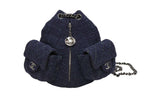 Chanel Tweed Backpack Mini Navy Silver