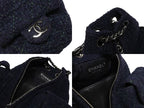 Chanel Tweed Backpack Mini Navy Silver — view 7