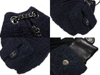 Chanel Tweed Backpack Mini Navy Silver — view 4