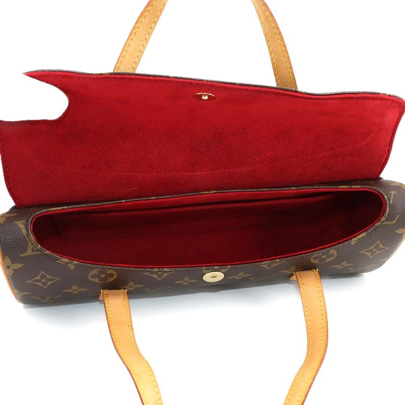 Louis Vuitton Monogram Sonatine Hand Bag Brown Gold Hardware — view 7