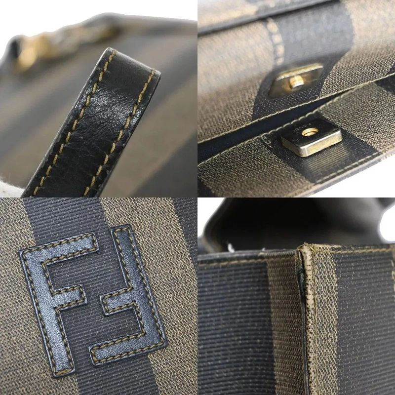 Fendi Tote Bag Pecan 2-Way Backpack Leather Black Khaki 87 Bs016 — view 8