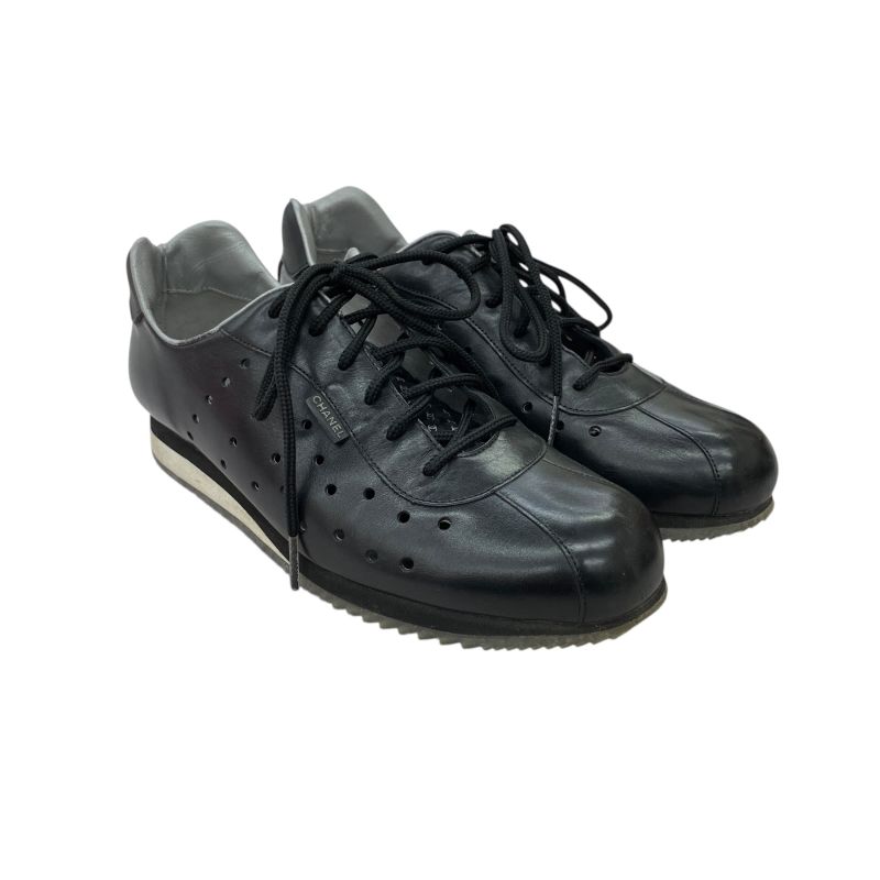 Chanel Sport Line Sneakers Shoes 35 Black Em1182 — view 3