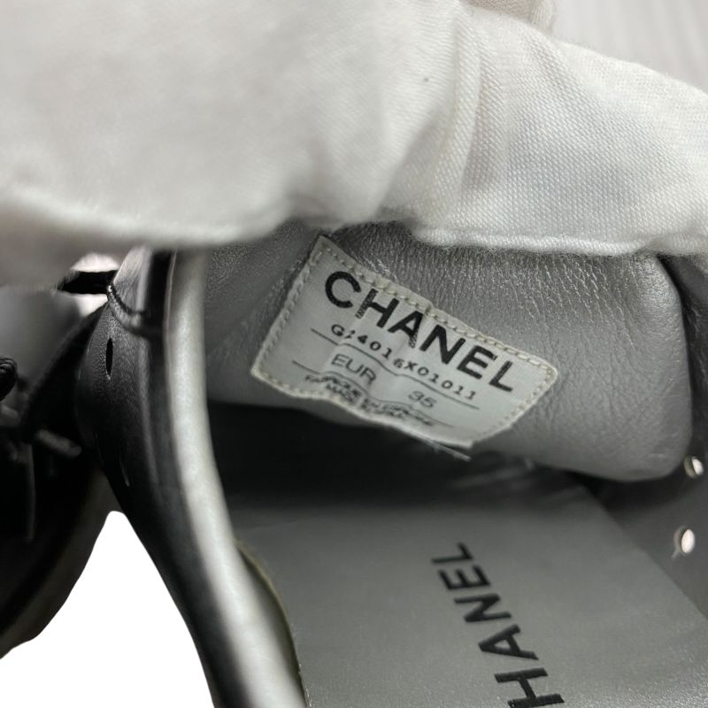 Chanel Sport Line Sneakers Shoes 35 Black Em1182 — view 9