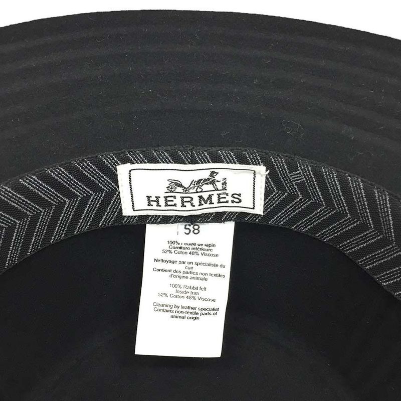 Hermes Hat Dalton H Baguette Size 58 Black — view 3