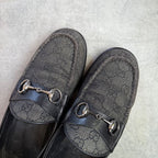 Gucci Horsebit Loafer GG Canvas Leather Black Silver Hardware 41 1 2 E — view 3