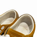 Celine Sneakers Lace-Up Suede Low Cut 40 Yellow Black Fa0230 aa — view 4