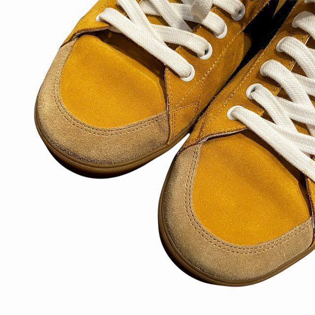 Celine Sneakers Lace-Up Suede Low Cut 40 Yellow Black Fa0230 aa — view 3