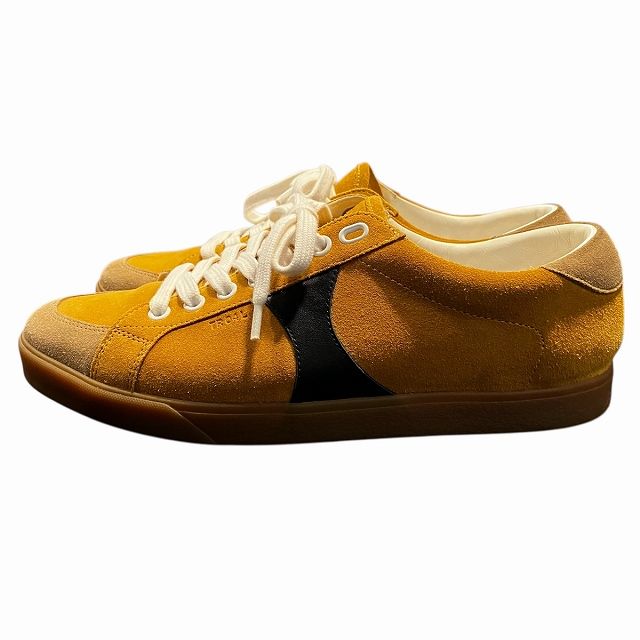 Celine Sneakers Lace-Up Suede Low Cut 40 Yellow Black Fa0230 aa — view 2