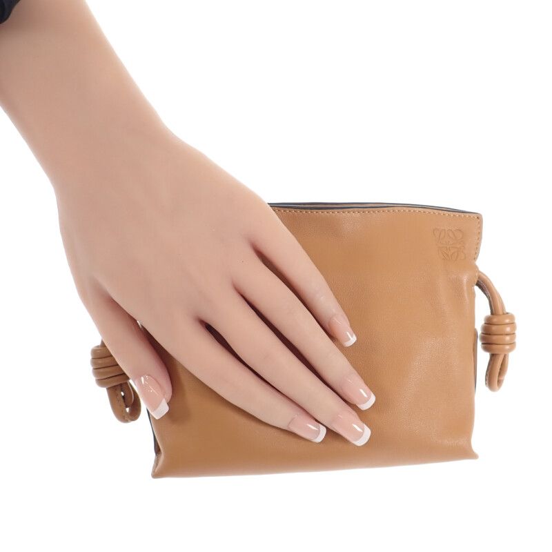 Loewe Flamenco Clutch Nano A411 Fc6 X01 2-Way Bag Shoulder Calf Warm Desert — view 8