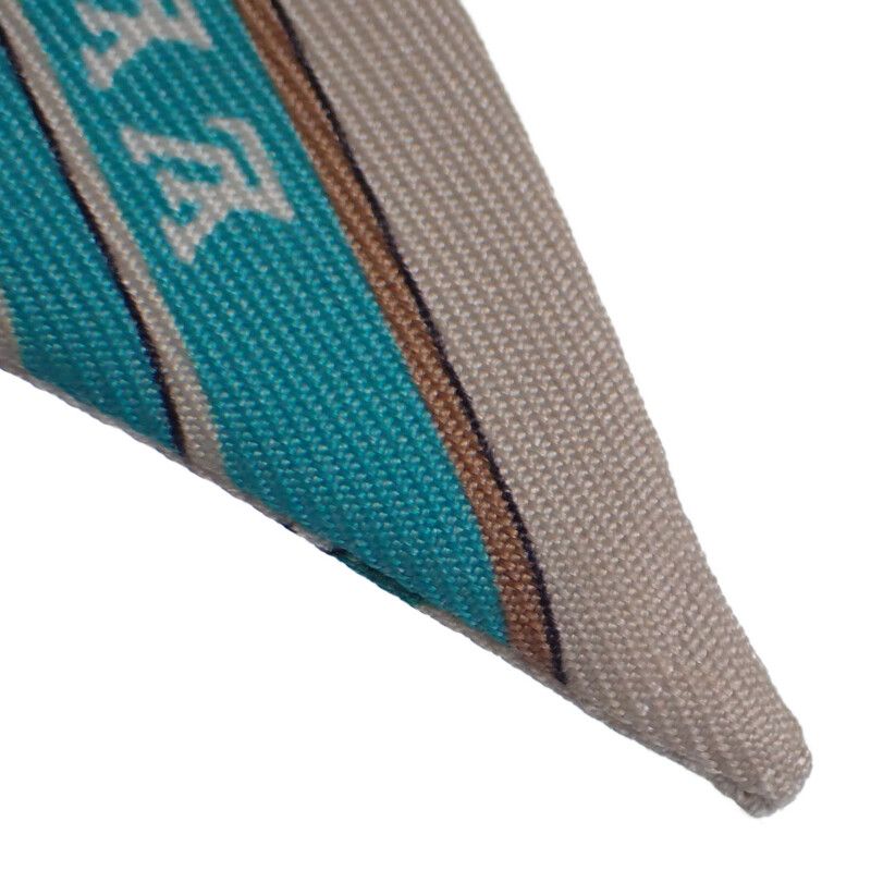 Louis Vuitton Bandeau BB Ultimate Scarf Silk Beige Blue Marlene — view 7