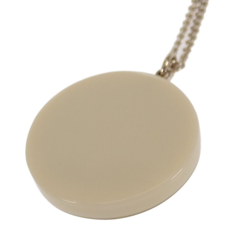 Chanel CC Coin Pendant Necklace Metal Gold Beige Circle Round Shape — view 4