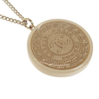 Chanel CC Coin Pendant Necklace Metal Gold Beige Circle Round Shape — view 3