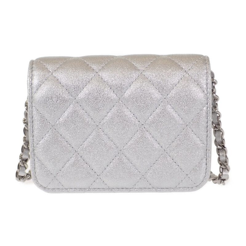 Chanel Star Chain Belt Bag Mini 2-Way Shoulder Lambskin Silver Hardware — view 3