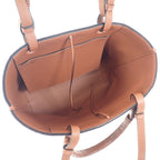Loewe Logo Tote Small 2-Way Bag Wool Leather Navy Brown — view 6