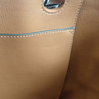 Loewe Logo Tote Small 2-Way Bag Wool Leather Navy Brown — view 9