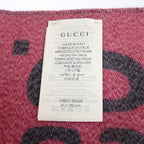 Gucci GG Jacquard Scarf 3 G636 1272 Wool Silk Gray Pink — view 4