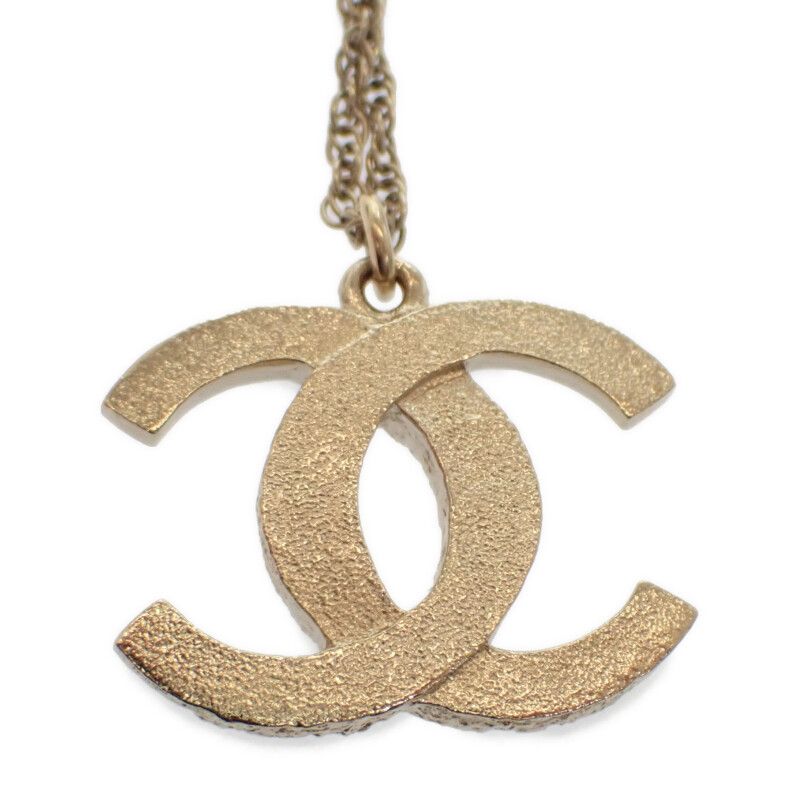 Chanel Coco Mark Necklace Metal Crystal Gold — view 4