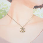 Chanel Coco Mark Necklace Metal Crystal Gold — view 9