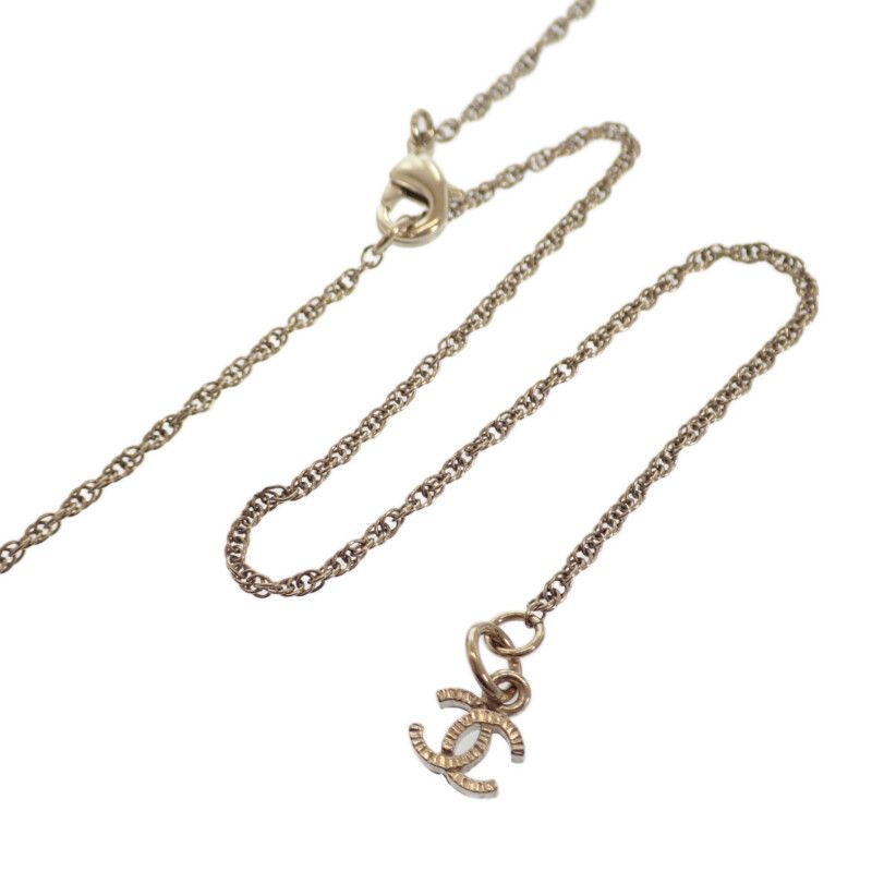 Chanel Coco Mark Necklace Metal Crystal Gold — view 7