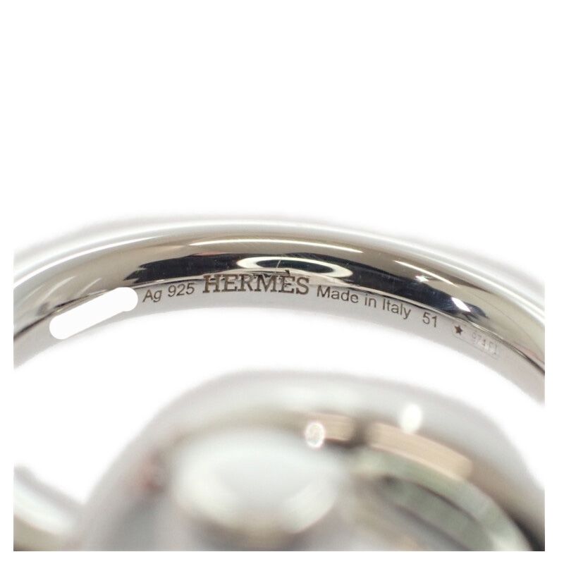 Hermes Echape MM Ring Chaine D'ancre B 00051 AG 925 Silver 51 — view 8