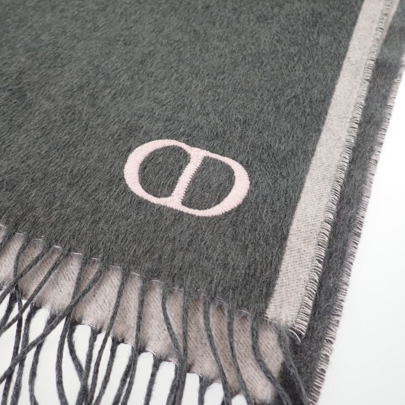 Christian Dior Cdicon Double Face 93 E0015 Dh001 Scarf Silk Gray Pink Men — view 4