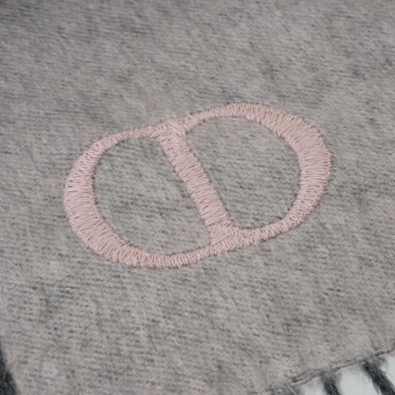 Christian Dior Cdicon Double Face 93 E0015 Dh001 Scarf Silk Gray Pink Men — view 9