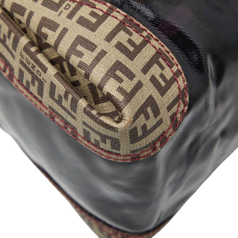 Fendi Zucca Tote Handbag 8 Bl096 Brown Enamel — view 4