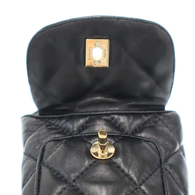 Chanel CC Turnlock Quilted Leather Mule Shoes Black 36 — view 8