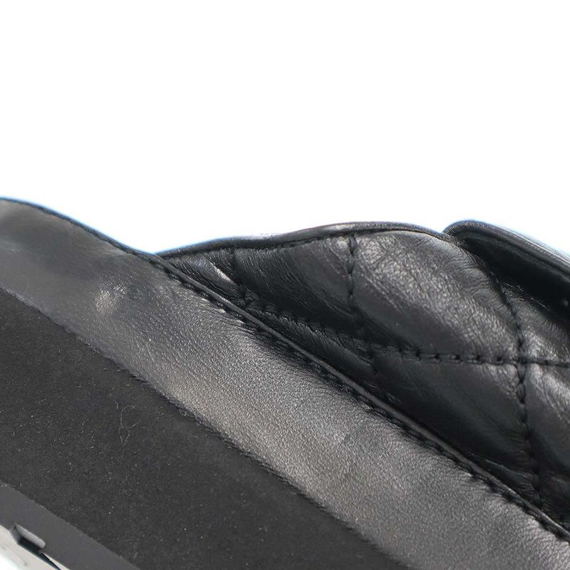 Chanel CC Turnlock Quilted Leather Mule Shoes Black 36 — view 7