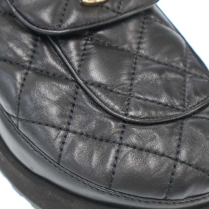 Chanel CC Turnlock Quilted Leather Mule Shoes Black 36 — view 9