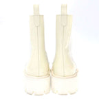 Chanel Coco Mark Toe Side Gore Patent Leather Boots White 36 1 2 — view 3