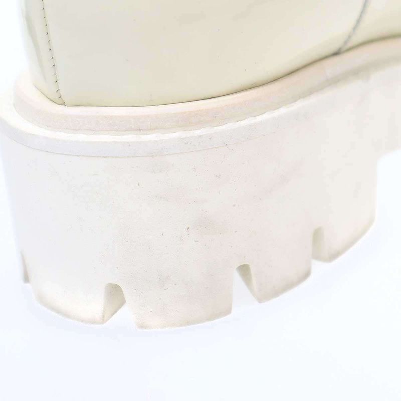 Chanel Coco Mark Toe Side Gore Patent Leather Boots White 36 1 2 — view 9