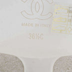 Chanel Coco Mark Toe Side Gore Patent Leather Boots White 36 1 2 — view 6