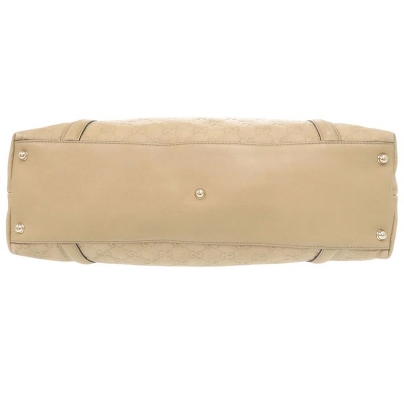 Gucci Guccissima GG Logo Leather Beige Tote Handbag 0245 — view 3