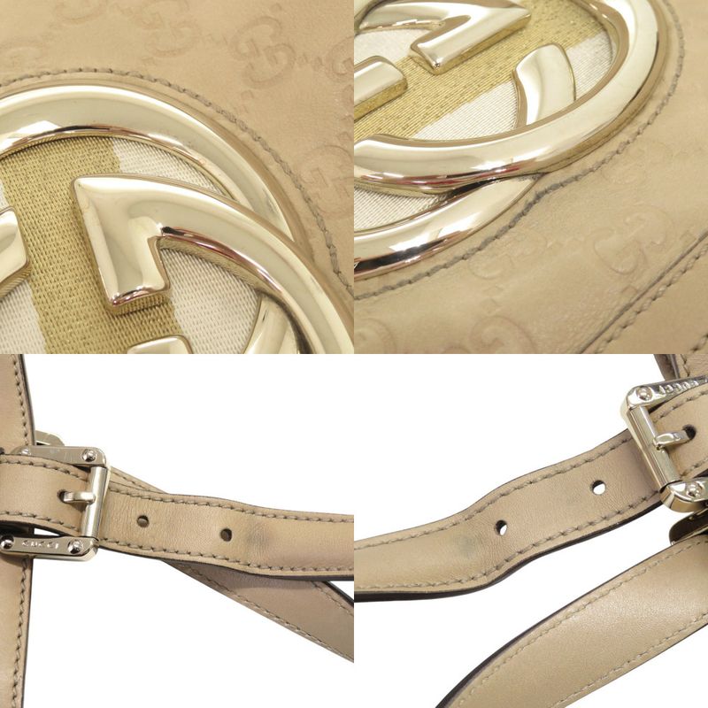 Gucci Guccissima GG Logo Leather Beige Tote Handbag 0245 — view 9
