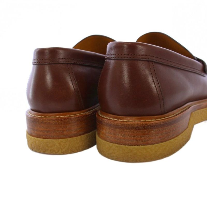 Hermes Dublin Loafers Cles Peep Sole Leather 41 Brown KH — view 3
