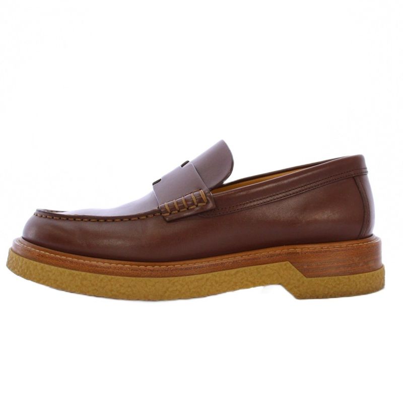 Hermes Dublin Loafers Cles Peep Sole Leather 41 Brown KH — view 2