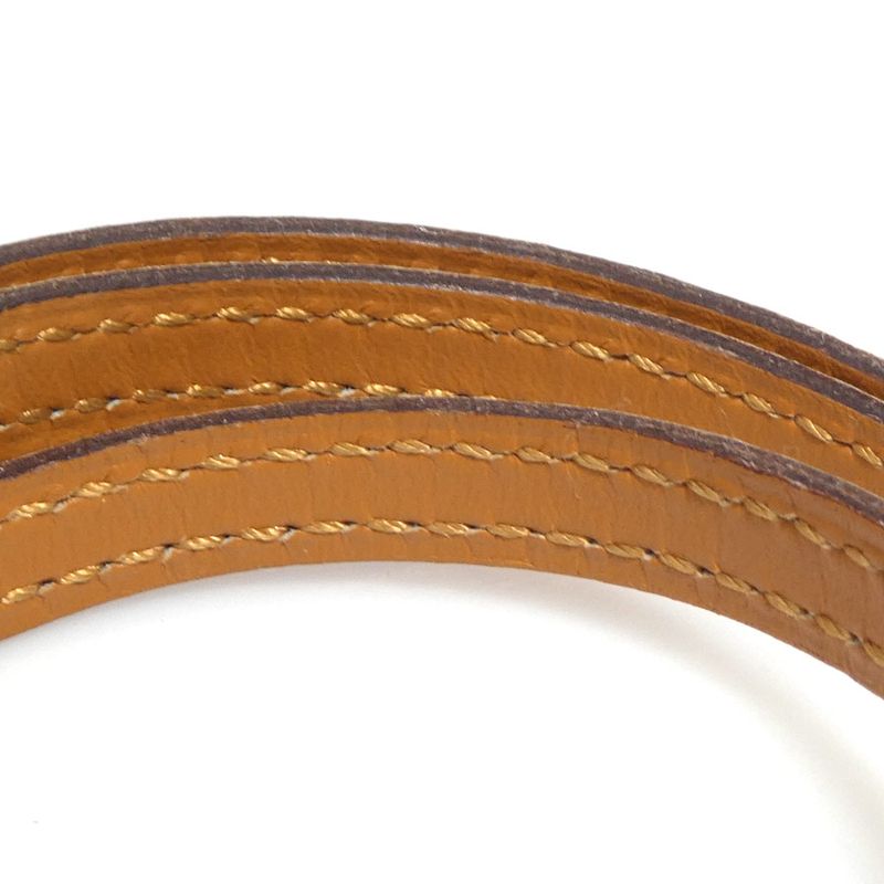 Hermes Double Tour Leather Beige Bracelet — view 9