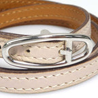 Hermes Double Tour Leather Beige Bracelet — view 7