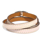 Hermes Double Tour Leather Beige Bracelet — view 4