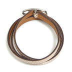 Hermes Double Tour Leather Beige Bracelet — view 6
