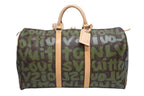 Louis Vuitton Monogram Graffiti Keepall 50 Brown Khaki Gold