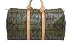 Louis Vuitton Monogram Graffiti Keepall 50 Brown Khaki Gold — view 2