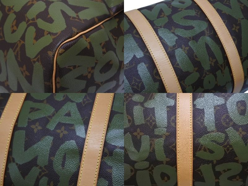 Louis Vuitton Monogram Graffiti Keepall 50 Brown Khaki Gold — view 6