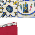 Hermes Scarf Carre 90 qu Importe Le Flacon Perfume Bottle Silk White Bordeaux — view 9
